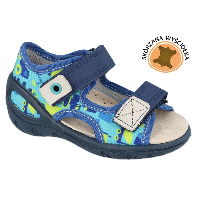 Befado chaussures pour enfants pu 065X156 bleu marin bleu vert 1