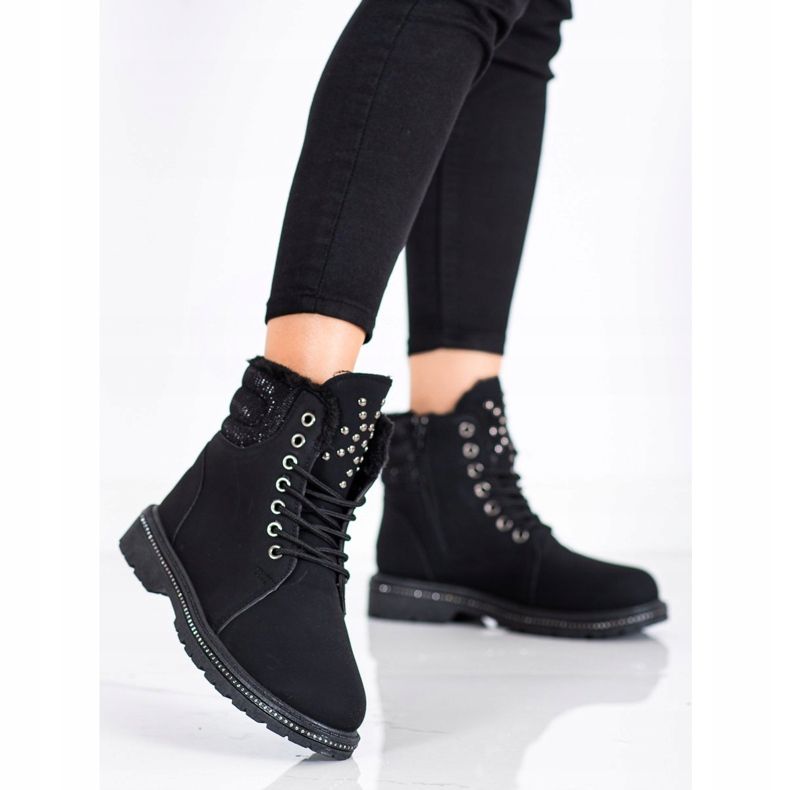 SHELOVET Trappeurs noirs avec zircone cubique 2