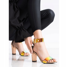 Goodin Sandales Sur Une Barre Avec Effet Holo doré 2