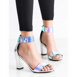 Goodin Sandales Sur Une Barre Avec Effet Holo argent 1