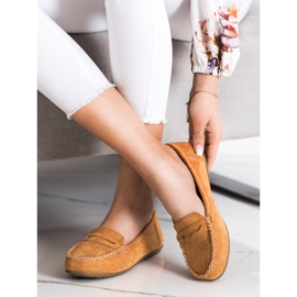 Super Me Mocassins en daim camel brun 1