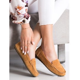 Super Me Mocassins en daim camel brun 3