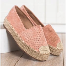 SHELOVET Espadrilles Sur La Plateforme rose 2