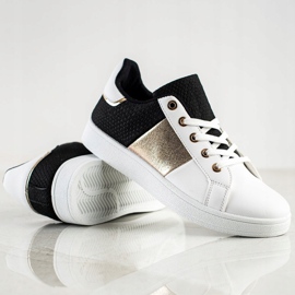 SHELOVET Baskets lacées à la mode blanche le noir multicolore 1