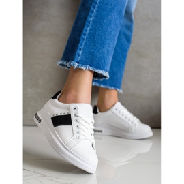 SHELOVET Baskets décontractées blanche le noir 2