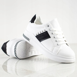 SHELOVET Baskets décontractées blanche le noir 1