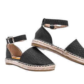 Espadrilles noires à motif peau de serpent le noir 2