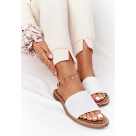 Chaussons Cuir Avec Matelassage Nicole 2650 Blanc blanche 1