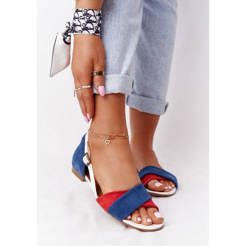 Sandales Cuir Maciejka 04614-17 Bleu Marine-Rouge 2