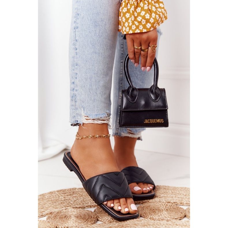 Chaussons en cuir matelassé S.Barski 331-42 Noir le noir 1