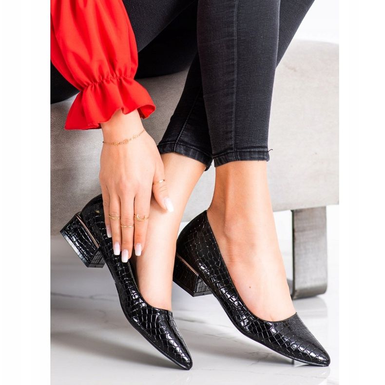 Goodin Escarpins noirs à imprimé serpent le noir 1