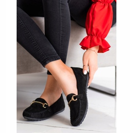 SHELOVET Mocassins en daim le noir 3