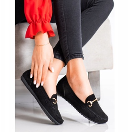 SHELOVET Mocassins en daim le noir 1
