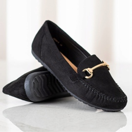 SHELOVET Mocassins en daim le noir 2