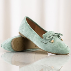 Anesia Paris Mocassins Avec Un Noeud vert 1