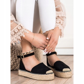 SHELOVET Espadrilles Avec Boucle noir 1