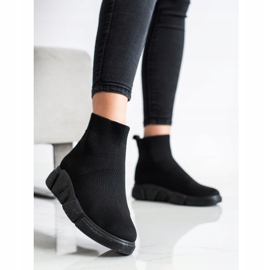 SHELOVET Baskets à enfiler noires 1