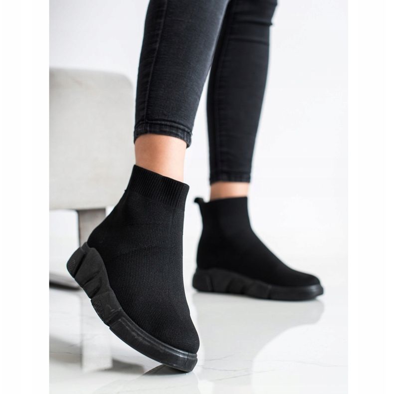 SHELOVET Baskets à enfiler noires 1