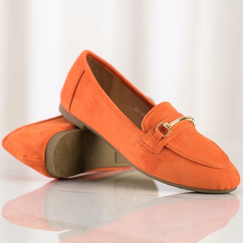 Anesia Paris Mocassins en daim élégants orange 1