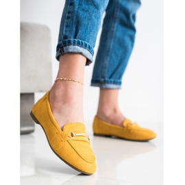 Anesia Paris Mocassins en daim élégants jaune 3