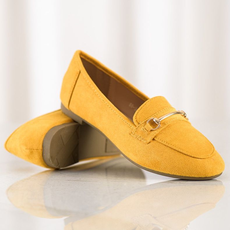 Anesia Paris Mocassins en daim élégants jaune 1