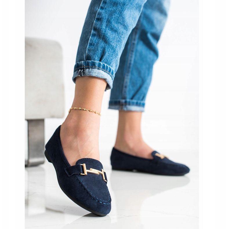 Anesia Paris Mocassins élégants bleu marine bleu 2