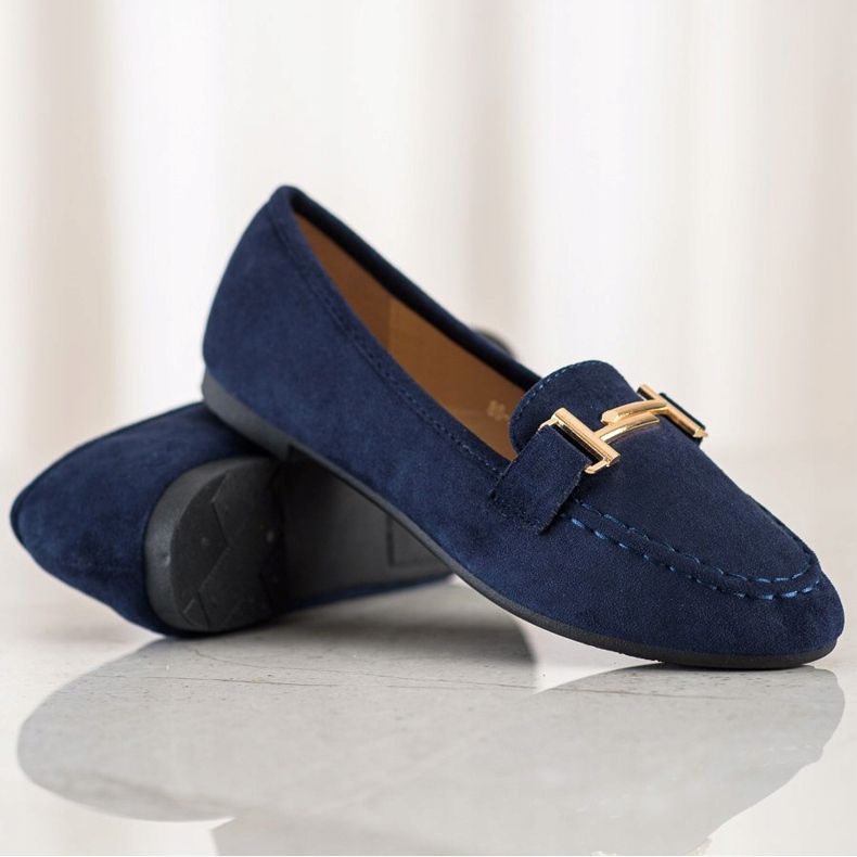 Anesia Paris Mocassins élégants bleu marine bleu 1