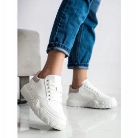 Small Swan Baskets blanches en cuir écologique 1