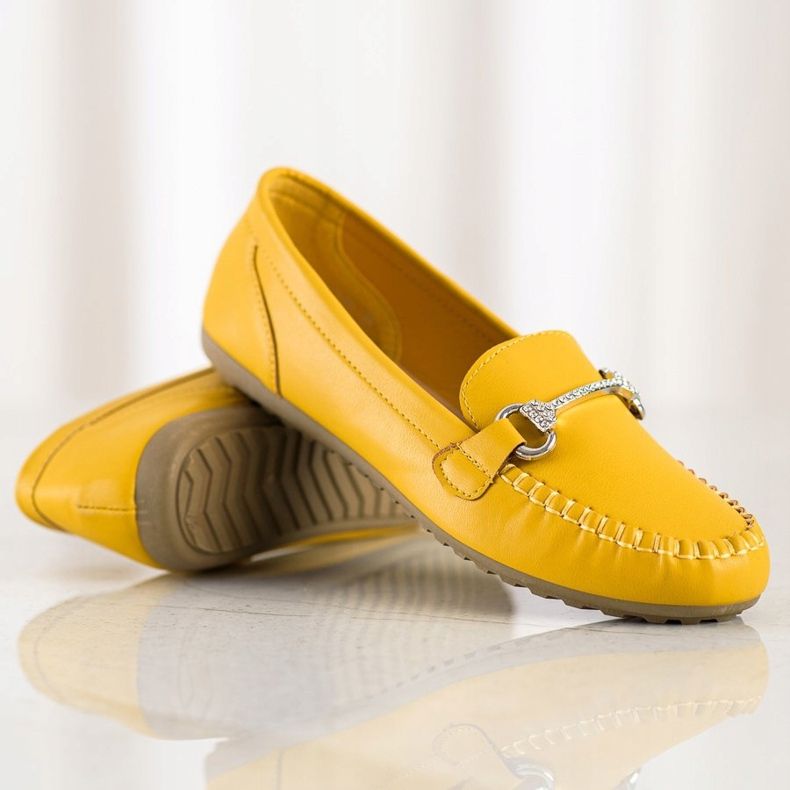 Queentina Mocassins élégants avec zircone cubique jaune 1