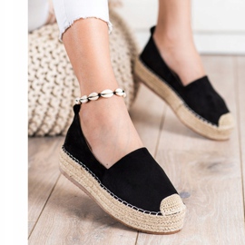 SHELOVET Espadrilles En Daim Sur La Plateforme le noir 3