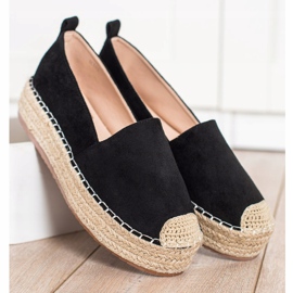 SHELOVET Espadrilles En Daim Sur La Plateforme noir 2