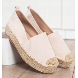 SHELOVET Espadrilles En Daim Sur La Plateforme beige 2