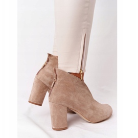 Exquisite Bottines En Daim Sur Un Poteau Avec Une Coupe Exquise 1243 Beige 4