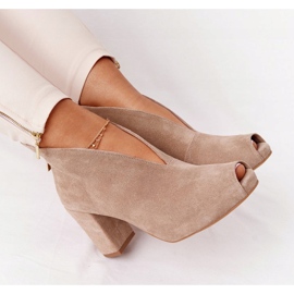Exquisite Bottines En Daim Sur Un Poteau Avec Une Coupe Exquise 1243 Beige 7