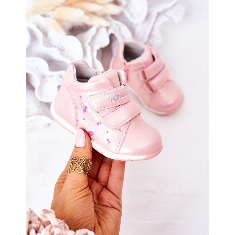 Apawwa Richelieus Enfant Avec Velcro Rose Milo 2 Apawwa Richelieus Enfant Avec Velcro Rose Milo 2