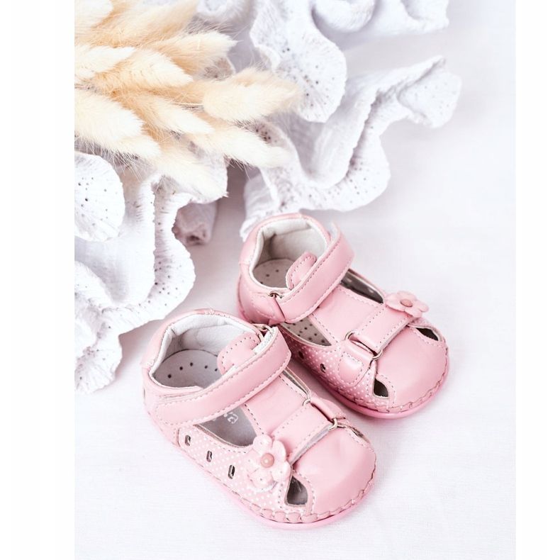 Apawwa Sandales Enfant Avec Velcro Fleurs Roses 1