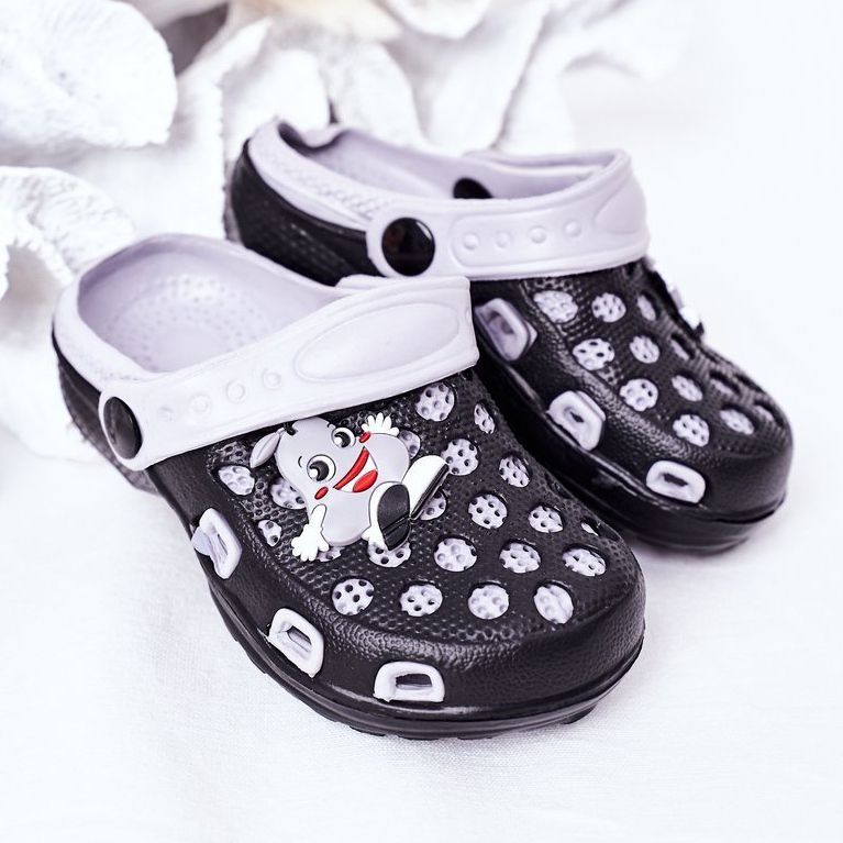 Chaussons Mousse Enfant Kroks Noir-Gris Jupiter 2