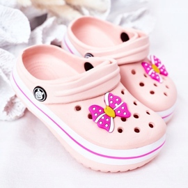 Chaussons Mousse Enfant Crocs Rose Lazy Day 3