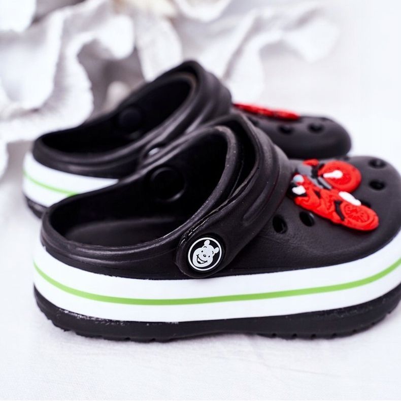 Pantoufles en mousse pour enfants Kroks Black Lazy Day le noir multicolore 1