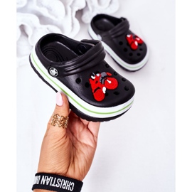 Pantoufles en mousse pour enfants Kroks Black Lazy Day le noir multicolore 3