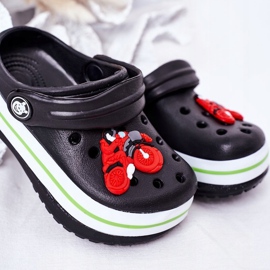 Pantoufles en mousse pour enfants Kroks Black Lazy Day le noir multicolore 4