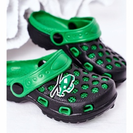 Chaussons Mousse Enfant Kroks Noir et Vert Jupiter 1