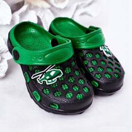 Chaussons Mousse Enfant Kroks Noir et Vert Jupiter 2