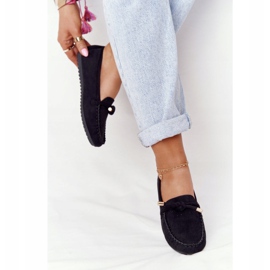 Mocassins Femme Marilyn en daim noir le noir 3