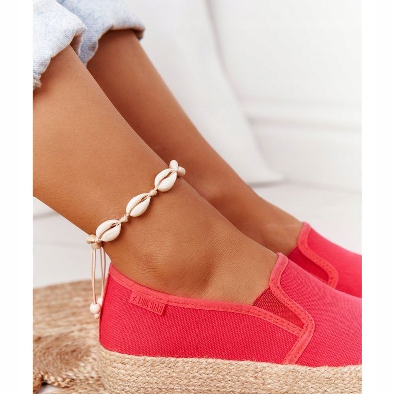 Espadrilles Sur Une Plateforme Tressée Big Star FF274149 Rouge 1 Espadrilles Sur Une Plateforme Tressée Big Star FF274149 Rouge 1