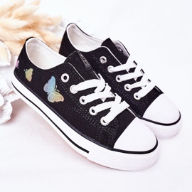 EVE Baskets noires pour enfants Fairytales avec des papillons 2