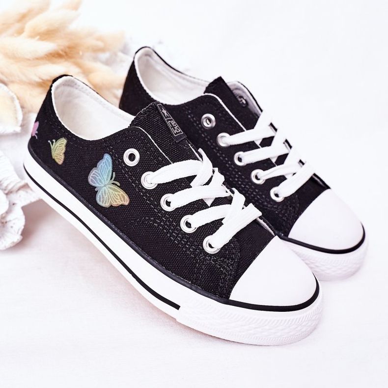 EVE Baskets noires pour enfants Fairytales avec des papillons 2