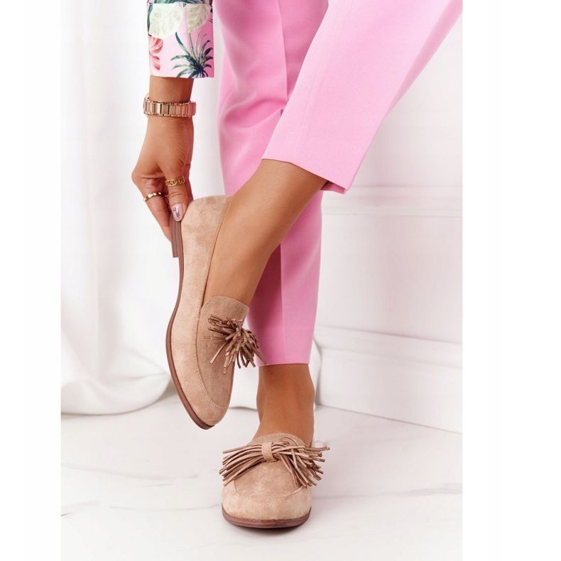 EVE Mocassins en Daim à Franges Beige Alicante 1 EVE Mocassins en Daim à Franges Beige Alicante 1