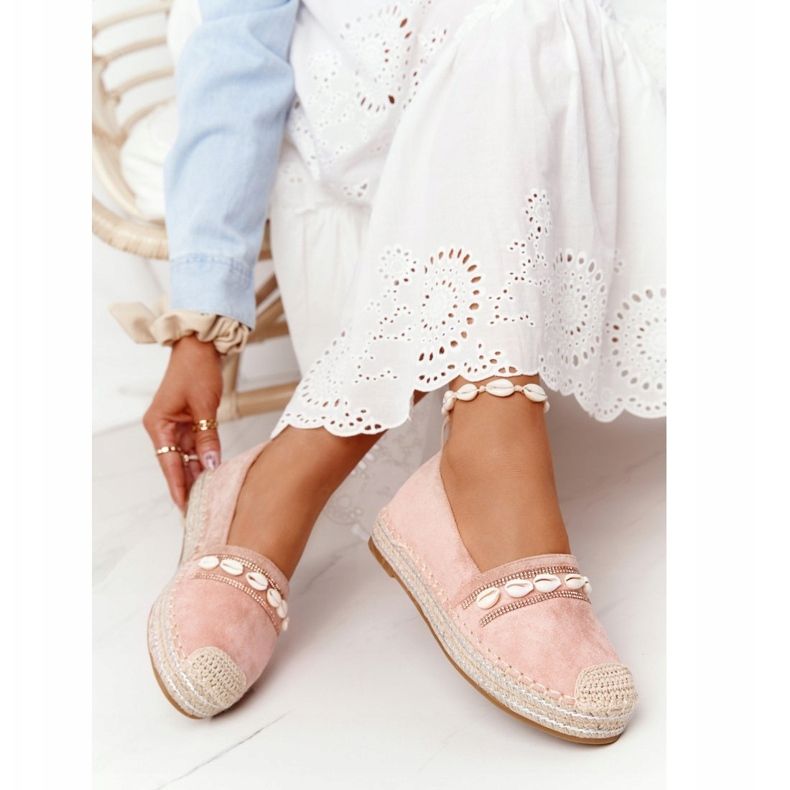 PG1 Espadrilles Sur Plateforme Avec Coquillage Rose 1