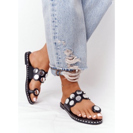 PS1 Chaussons En Cuir Écologique Avec Strass Noir Ava le noir 2